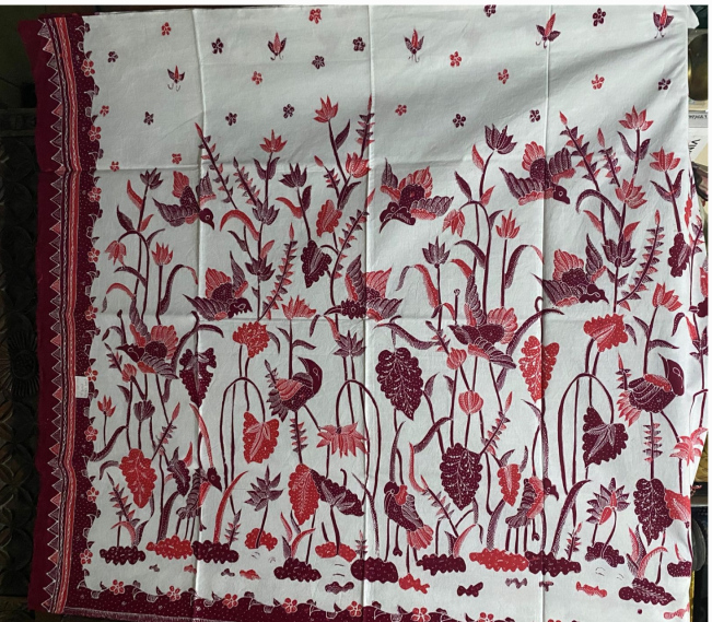 081 BATIK CIREBON Motif: buket merah tembokan