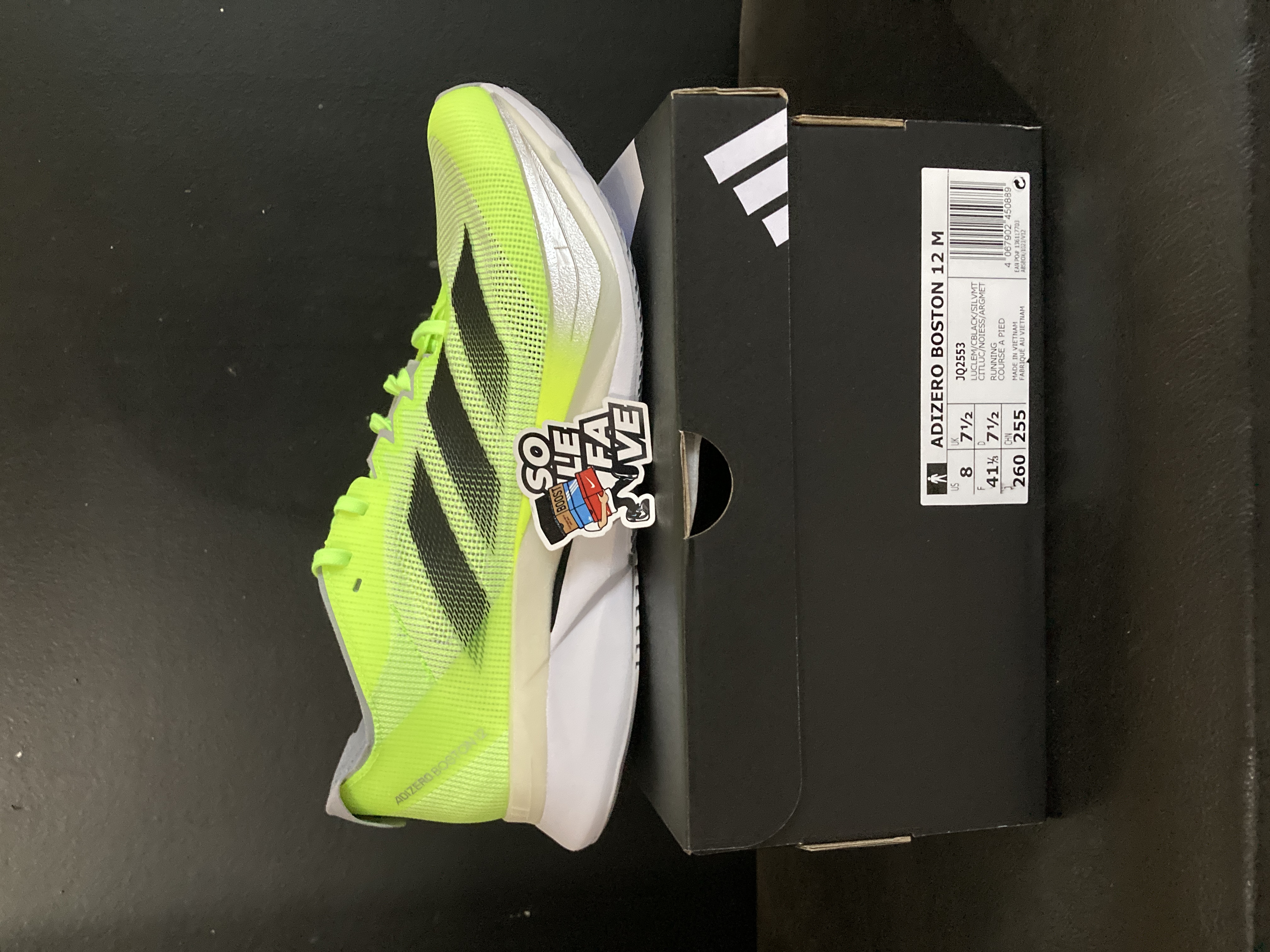 Sepatu Lari ADIDAS ADIZERO BOSTON 12 “Lucid Lemon-Core Black-Silver Metalic”